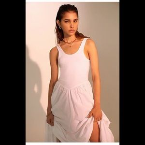 Free People White Emily Midi Dress Size M